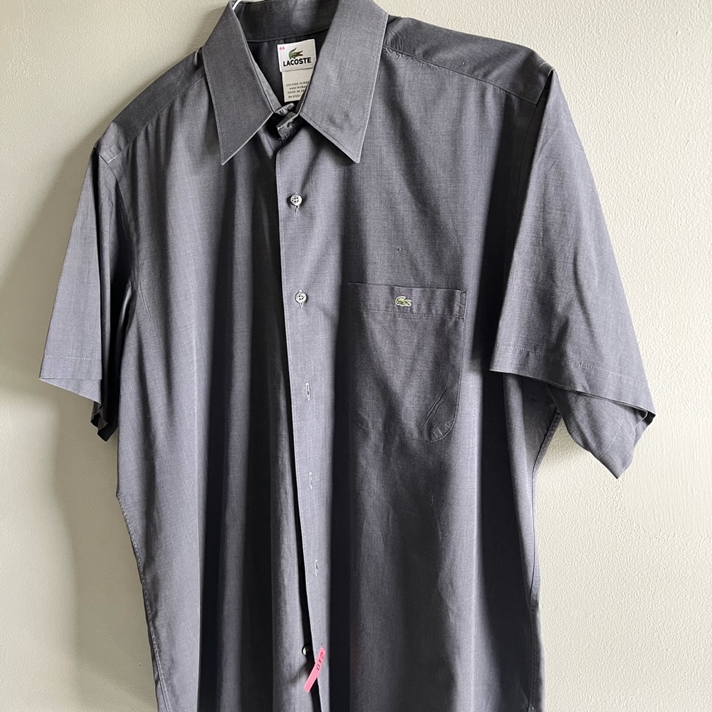Lacoste Navy Grey Blue Dress Shirt